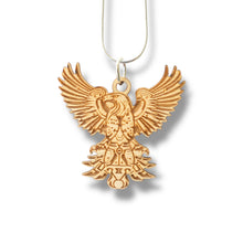 Load image into Gallery viewer, Necklace - Aztec Eagle - Snake and Cable Link chains - Birch wood