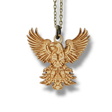 Load image into Gallery viewer, Necklace - Aztec Eagle - Snake and Cable Link chains - Birch wood