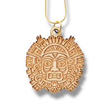 Load image into Gallery viewer, Necklace - Aztec Tribal - Snake and Cable Link chains - Birch wood