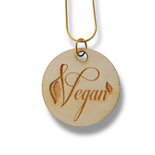 Load image into Gallery viewer, Necklace - Vegan - Snake and Cable Link chains - Birch wood