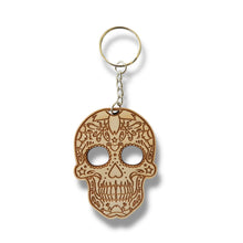 Load image into Gallery viewer, Keychain - Sugar Skull - Birch wood