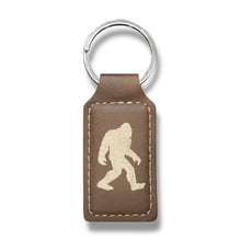 Load image into Gallery viewer, Keychain - Rectangle - Bigfoot Sasquatch - Leather
