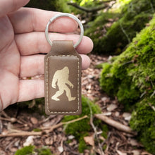 Load image into Gallery viewer, Keychain - Rectangle - Bigfoot Sasquatch - Leather