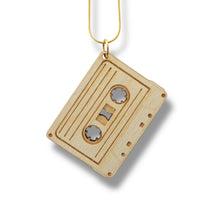 Load image into Gallery viewer, Necklace - Cassette Tape - Key of Life Snake and Cable Link chains - Birch Wood