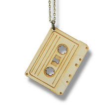 Load image into Gallery viewer, Necklace - Cassette Tape - Key of Life Snake and Cable Link chains - Birch Wood