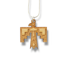 Load image into Gallery viewer, Necklace - Thunderbird Native American - Snake and Cable Link chains - Birch wood