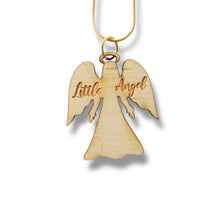 Load image into Gallery viewer, Necklace - Little Angel - Key of Life Snake and Cable Link chains - Birch Wood