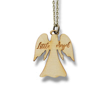 Load image into Gallery viewer, Necklace - Little Angel - Key of Life Snake and Cable Link chains - Birch Wood