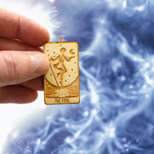Load image into Gallery viewer, Necklace - The Fool Card - Snake and Cable Link chains - Birch wood