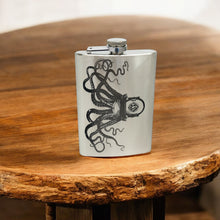 Load image into Gallery viewer, 8oz Steampunk Octopus Stainless Steel Flask