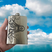 Load image into Gallery viewer, 8oz Steampunk Octopus Stainless Steel Flask