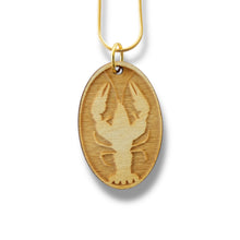 Load image into Gallery viewer, Necklace - Crawfish - Key of Life Snake and Cable Link chains - Birch Wood