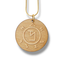 Load image into Gallery viewer, Necklace - Angel Ward - Key of Life Snake and Cable Link chains - Birch Wood