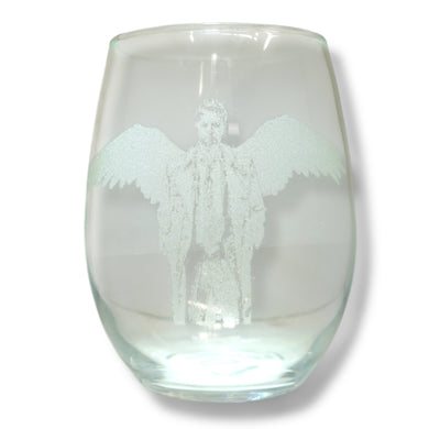 15oz Stemless Wine Glass Set - Hey Assbut + Slate Coaster