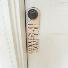 Load image into Gallery viewer, Door Hanger-CUSTOM Do Not Disturb 15x3 Hotel Motel Bedroom Office MAPLE WOOD