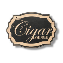 Load image into Gallery viewer, Cigar Lounge - Black Door Sign 7x10in