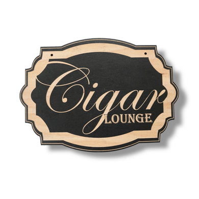 Cigar Lounge - Black Door Sign 7x10in