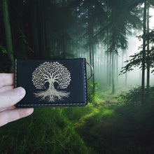 Load image into Gallery viewer, Keychain ID Holder Wallet - Celtic Tree of Life Leather