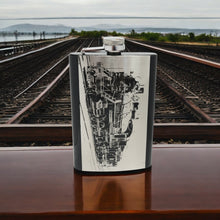 Load image into Gallery viewer, 8oz BLACK Steam Locomotive Flask Train Novelty