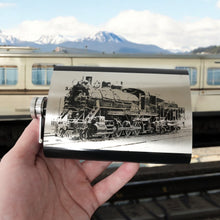 Load image into Gallery viewer, 8oz BLACK Steam Locomotive Flask Train Novelty