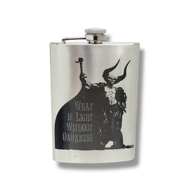 8oz What Is Light Without Darkness Stainless Steel Flask