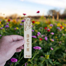 Load image into Gallery viewer, Bookmark - PERSONALIZED Pit bull Dog - Birch wood