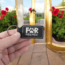 Load image into Gallery viewer, Keychain - Rectangle - Fur Mama - Leather