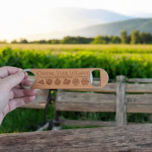 Load image into Gallery viewer, Wooden Bottle Opener - Choose your Weapon