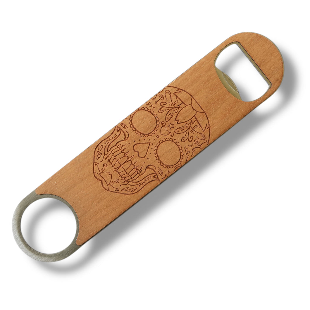 Wooden Bottle Opener - Sugar Skull