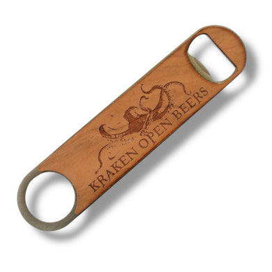 Wooden Bottle Opener - Kraken open beers
