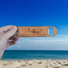Load image into Gallery viewer, Wooden Bottle Opener - Kraken open beers