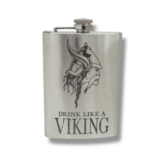 Load image into Gallery viewer, 8oz Drink Like a Viking Stainless Steel Flask