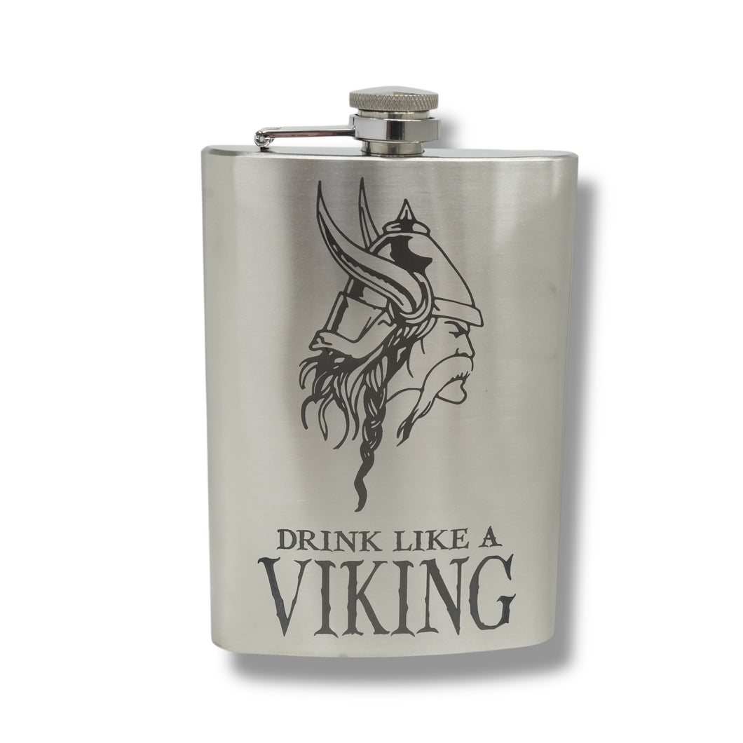 8oz Drink Like a Viking Stainless Steel Flask