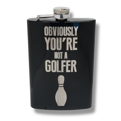 8oz BLACK Obviously You're Not a Golfer Flask