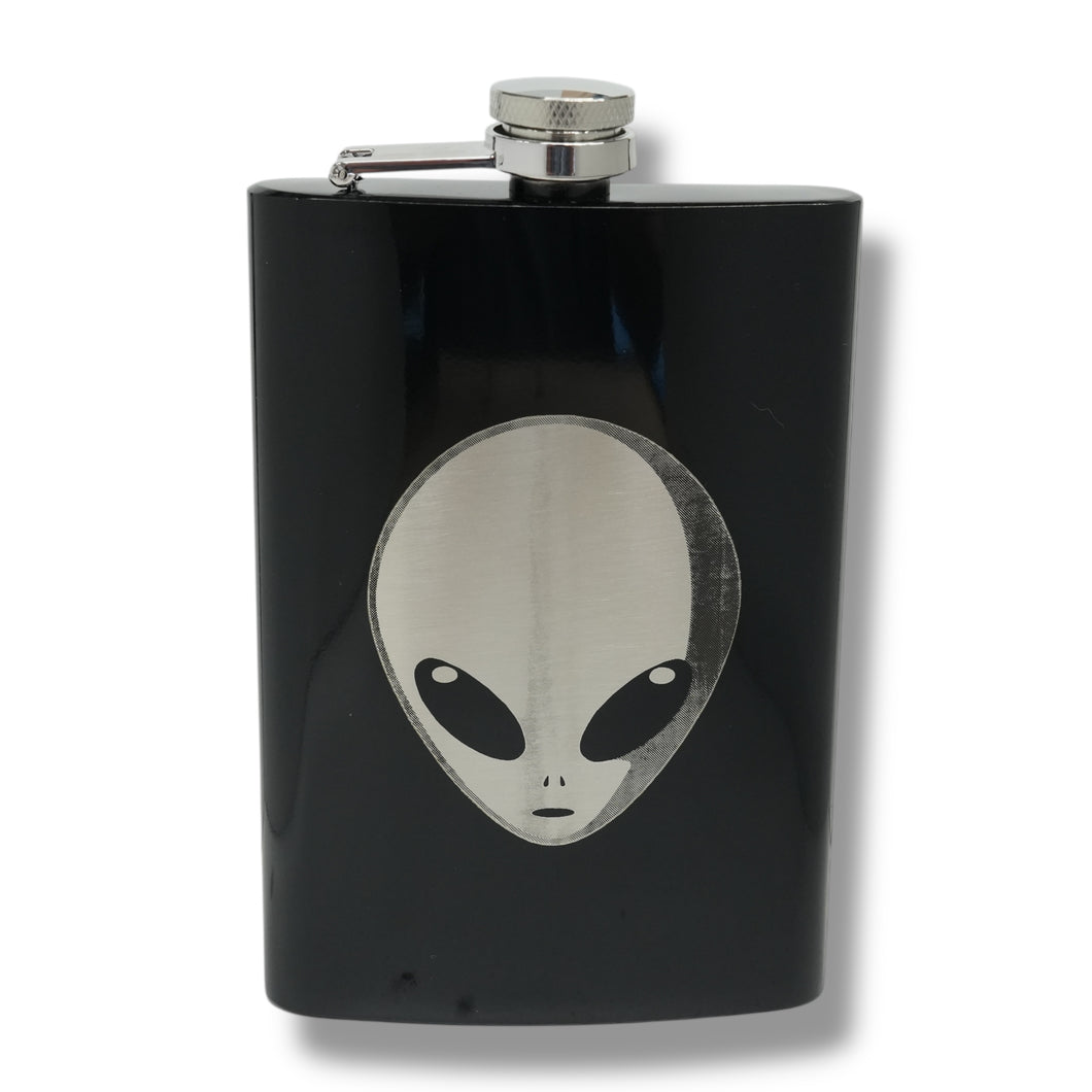 8oz BLACK Alien Flask