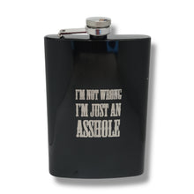 Load image into Gallery viewer, 8oz BLACK I&#39;m Not Wrong Flask