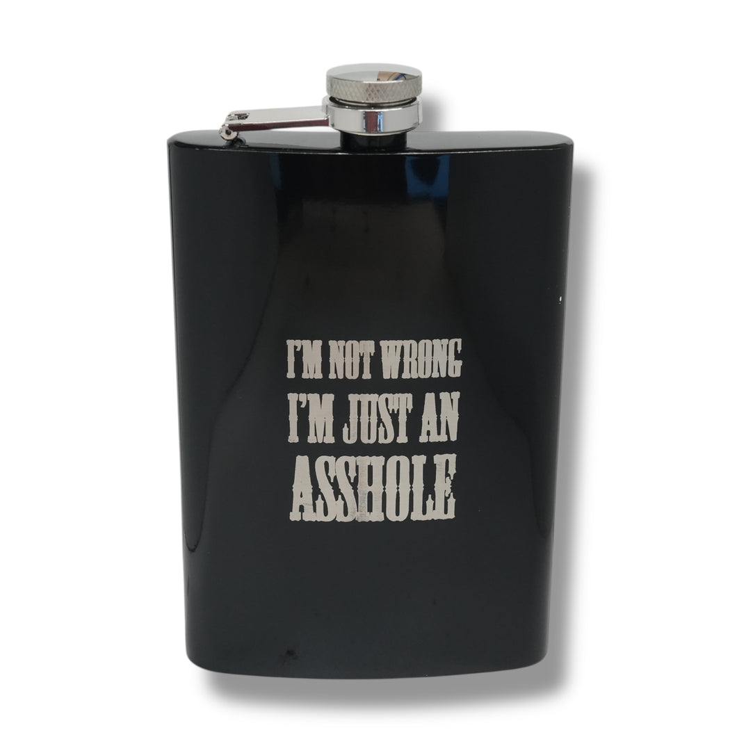 8oz BLACK I'm Not Wrong Flask
