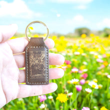 Load image into Gallery viewer, Keychain - Rectangle - The Lovers Tarot Card - Leather