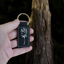 Load image into Gallery viewer, Keychain - Rectangle - Rose - Leather