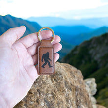 Load image into Gallery viewer, Keychain - Rectangle - Bigfoot Sasquatch - Leather