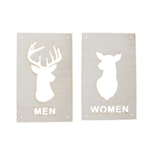 Load image into Gallery viewer, Sign - CUSTOM - Men and Women Deer Restroom Signs 6x10 (Both Signs)
