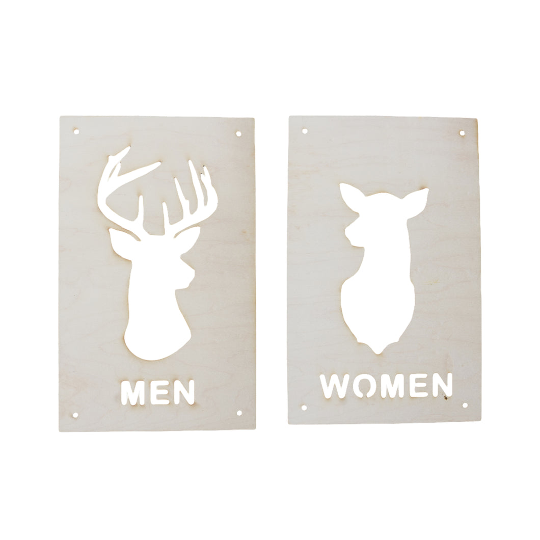 Sign - CUSTOM - Men and Women Deer Restroom Signs 6x10 (Both Signs)