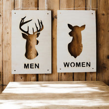 Load image into Gallery viewer, Sign - CUSTOM - Men and Women Deer Restroom Signs 6x10 (Both Signs)