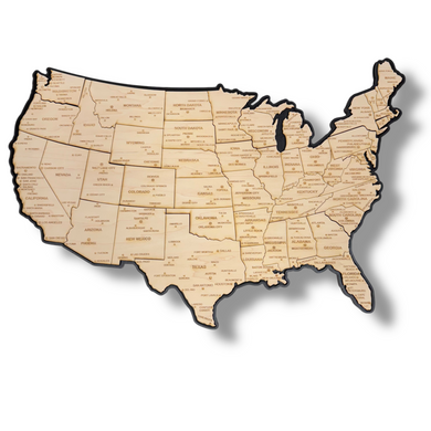 Detailed 50 State map with cities Puzzle - 26x18 Inches - 52 Piece Wood