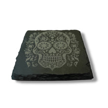 Load image into Gallery viewer, Coaster - Slate - Sugar Skull - SET OF 2 - Day of the Dead