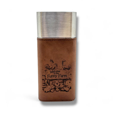 Cigar Case with Cutter - Welcome to the funny farm Leather