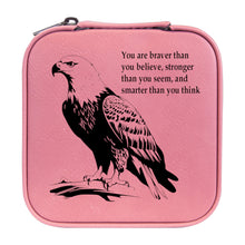 Load image into Gallery viewer, Jewelry Box 4x4 - CUSTOM - You are braver than you believe with eagle