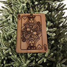 Load image into Gallery viewer, Queen of Hearts Card - Cedar Ornament