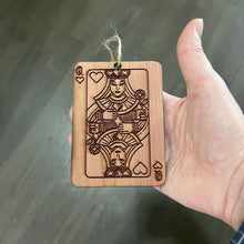 Load image into Gallery viewer, Queen of Hearts Card - Cedar Ornament