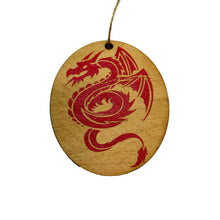 Load image into Gallery viewer, CUSTOM RED OR BLACK Dragon - ornament 4X3in